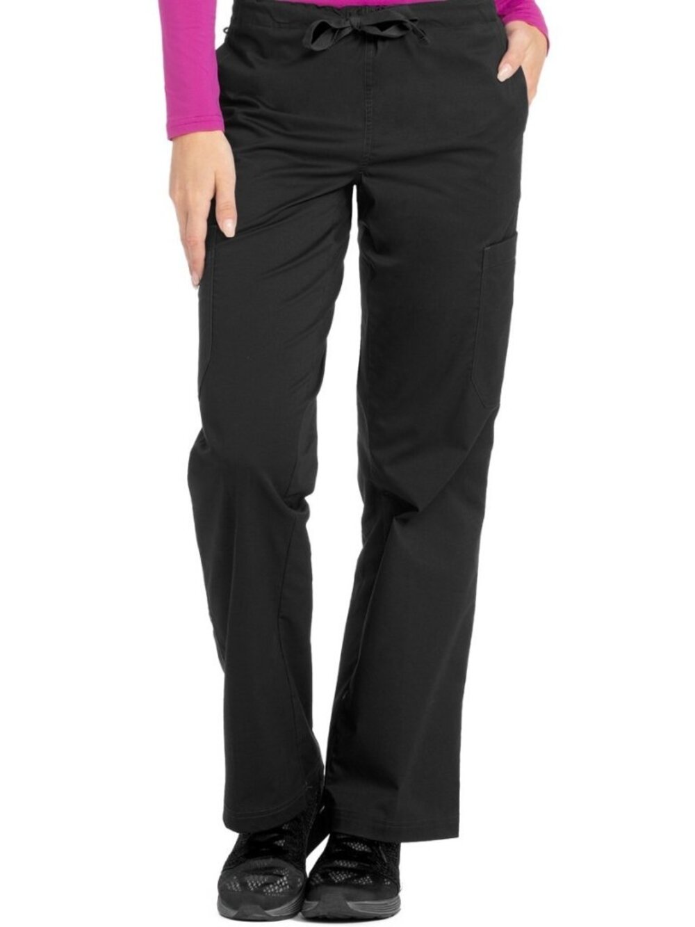 Med Couture Signature Quick Dry Stretch Women's Scrub Pants 8741-Large- Black